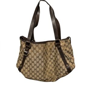 Gucci Brown Shoulder Bag with Iconic GG Monogram